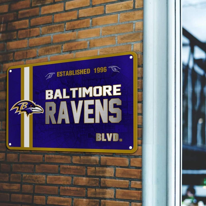 ZYJTEK Football Mancave Metal Street Sign, Purple Design Wall Decor Sign Great for Man Cave, Bed Room, Office, Home 8" W x 12" L - Image 2